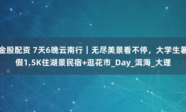 金股配资 7天6晚云南行｜无尽美景看不停，大学生暑假1.5K住湖景民宿+逛花市_Day_洱海_大理