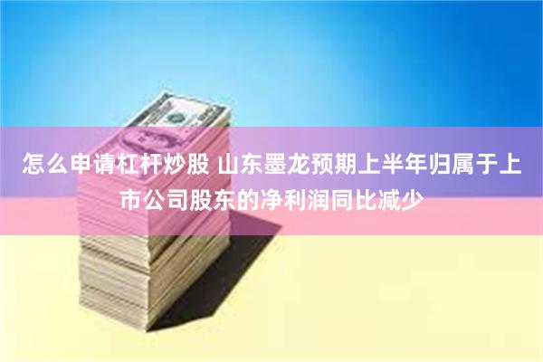 怎么申请杠杆炒股 山东墨龙预期上半年归属于上市公司股东的净利润同比减少