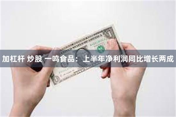 加杠杆 炒股 一鸣食品：上半年净利润同比增长两成