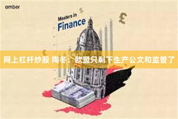 网上杠杆炒股 陶冬：欧盟只剩下生产公文和监管了